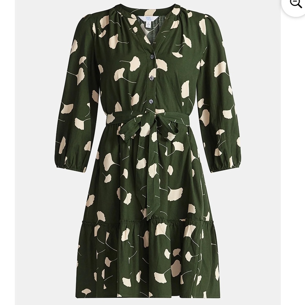 Time and Tru Women's Poplin Shirt Dress with Long Sleeves